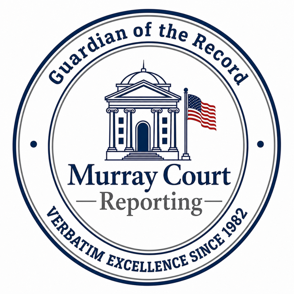 Murray Court Reporting logo for premier court reporting services in Tampa and Clearwater, Florida.